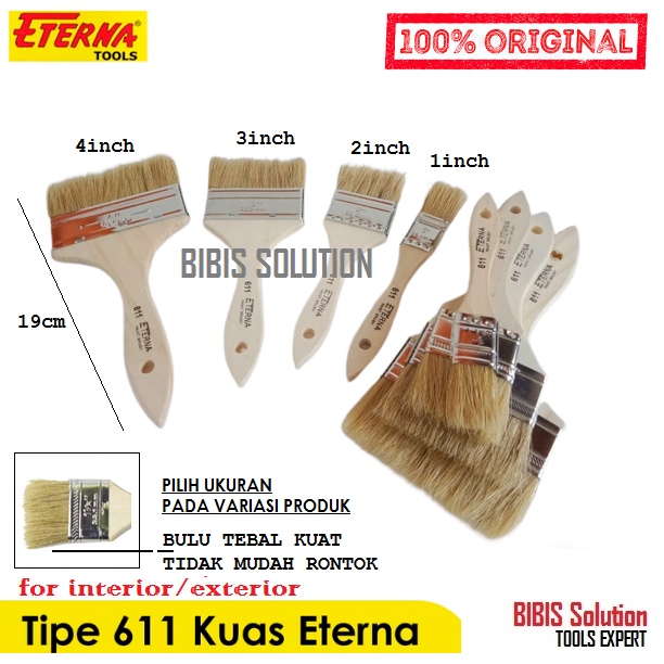 

Kuas Cat Tembok Besi Kayu Eterna Paint Brush 611