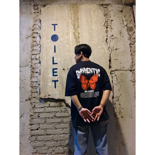 Baju kaos Oversize distro motif Butterfly skills / Baju kaos Oversize pria dan wanita / Kaos Oversiz