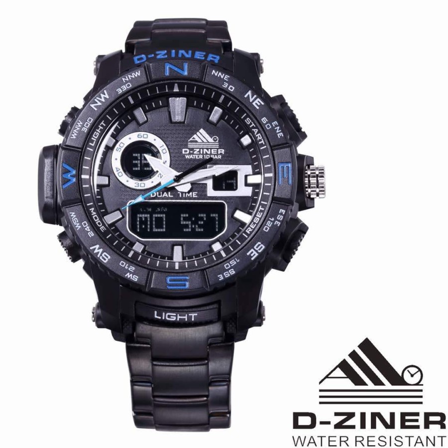 JAM TANGAN PRIA COWOK D-Ziner 8140 I TALI RANTAI ORIGINAL
