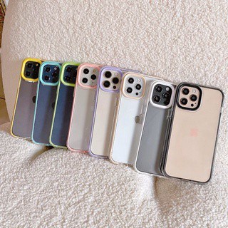 Casing Belakang Desain Shockproof 3 in 1 Warna Permen Transparan Dengan Ring Holder Untuk iPhone