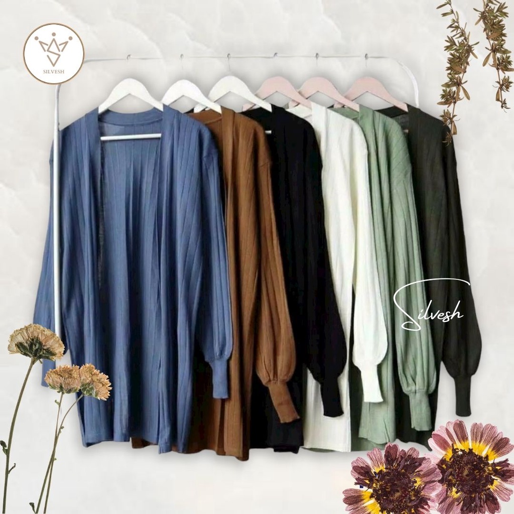 REVITA LONG CARDIGAN RAJUT PREMIUM/OUTHER/OOTD STANDAR LEMBUT/LENGAN BALON/KNITTED CARDY/KARDIGAN/PAKAIAN WANITA