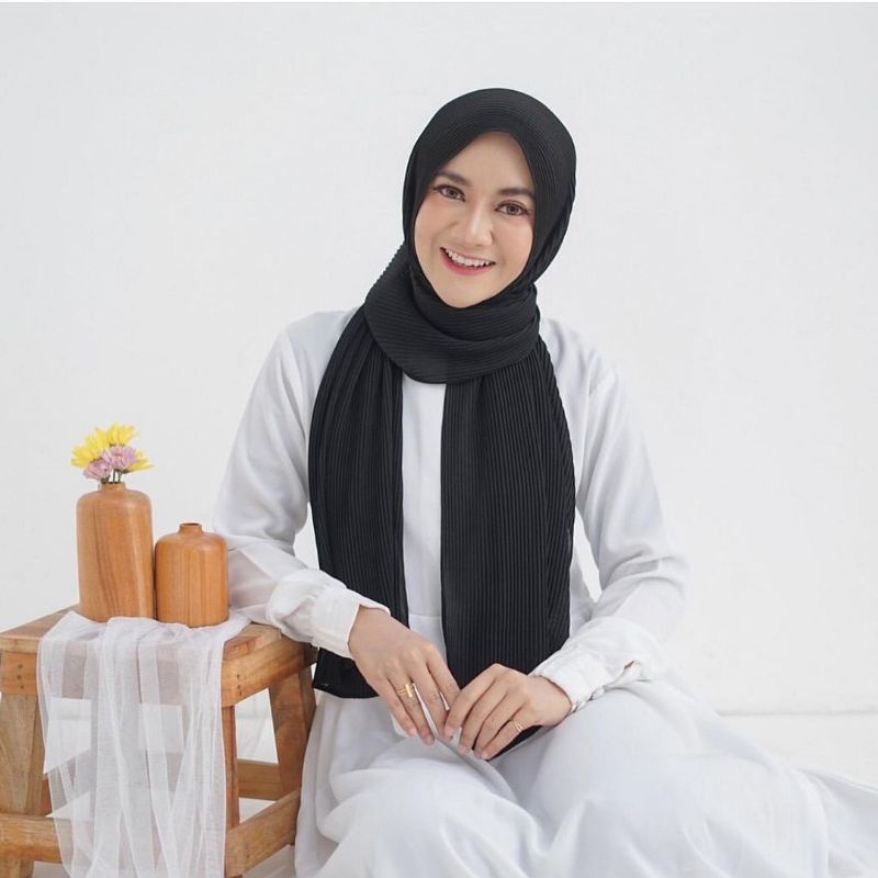 NEW Jilbab / Hijab Pashmina Plisket Lidi Diamond - kerudung Pasmina Plisket