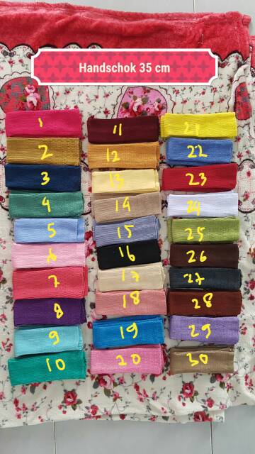 Manset rajut jempol 35cm WARNA TERLENGKAP tanah abang grosir ecer wool ciput premium
