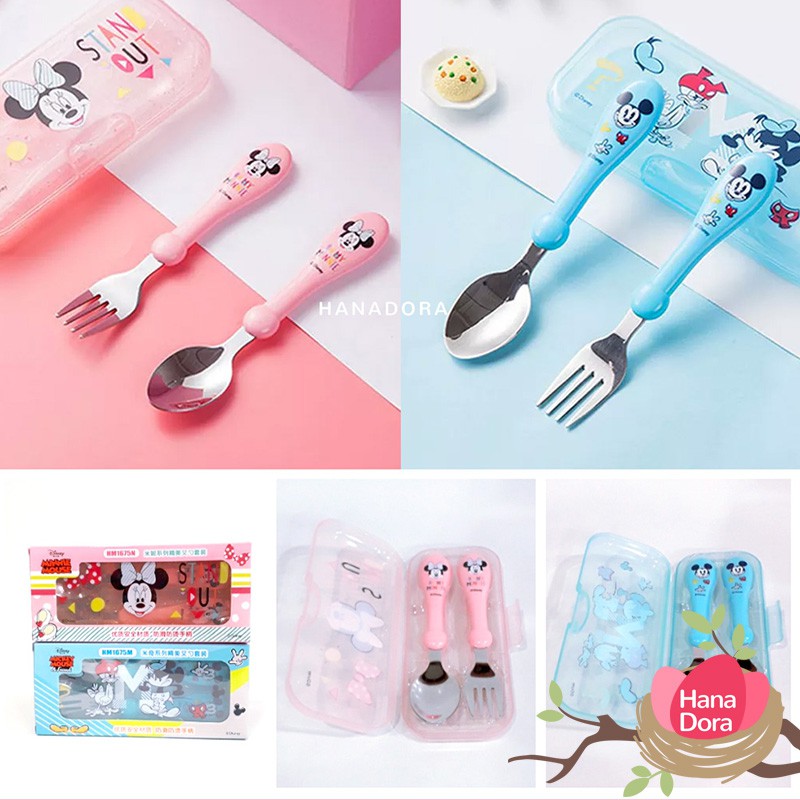 Kids Spoon Fork with Case HM1675 - Set Sendok Garpu Balita