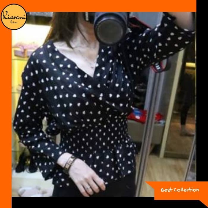 Blus Sifon - Blouse Wanita - Atasan Wanita Baju Blouse Polkadot 938 / Atasan Wanita Polkadot 938 -