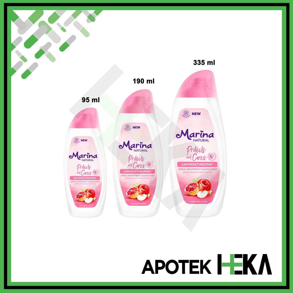 Marina Handbody Lotion Natural Protect &amp; Care - Fruit &amp; Sunscreen (SEMARANG)