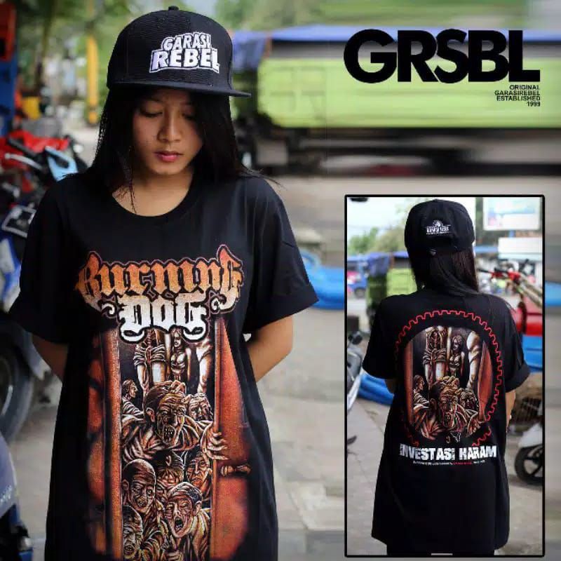 TSHRIT BURNINGDOG/INVENTASI HARAM/KAOS BAND/KAOS DISTRO ORIGINAL/KAOS MUSIC METAL