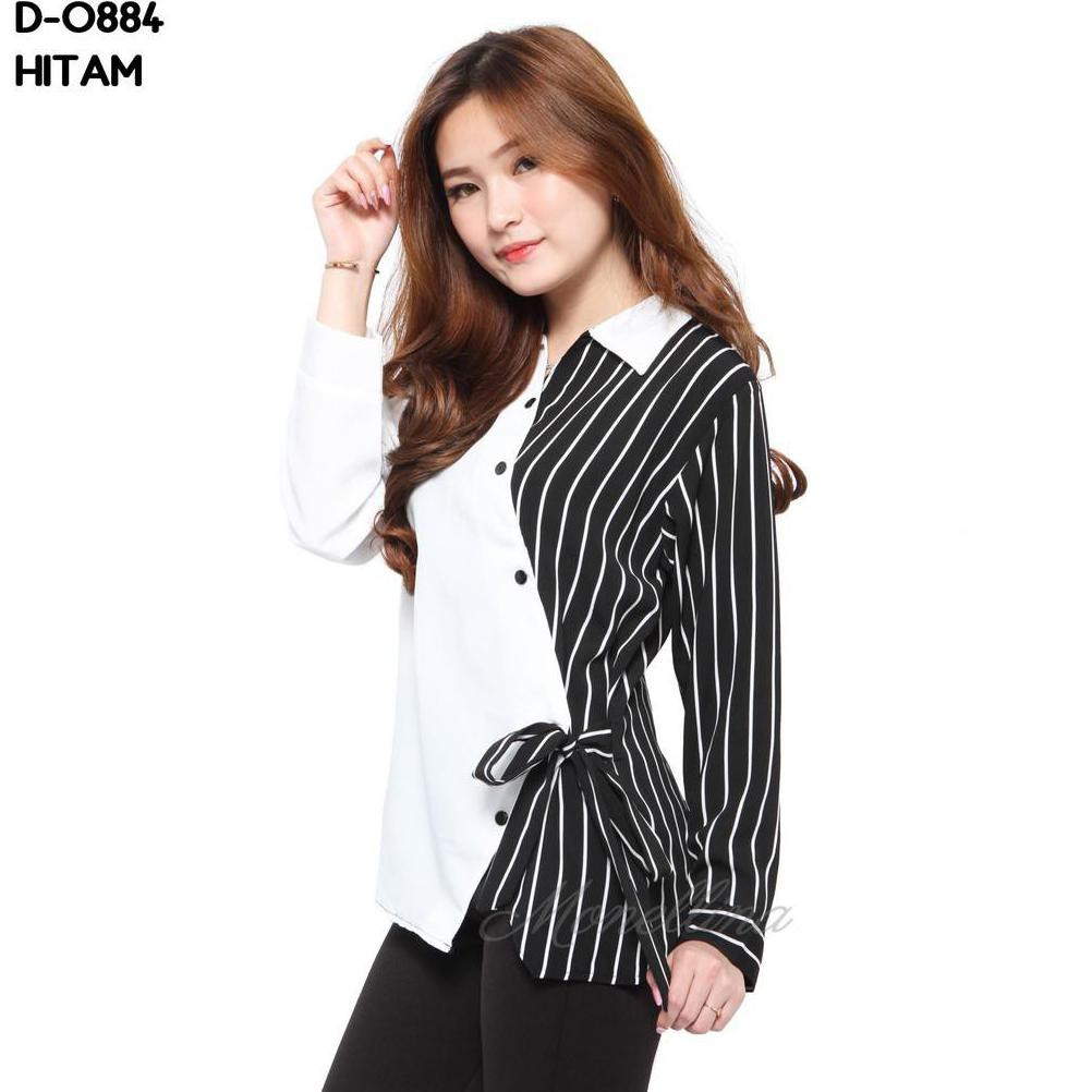 Fashion Baju Blouse Atasan Tangan Panjang Murah Wanita Kekinian D-0883