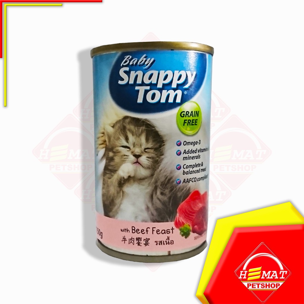 Baby Snappy Tom 150 Gram / Kaleng 150 Gram Wet Food - Tuna Feast / Makanan kucing kaleng 150 Gram