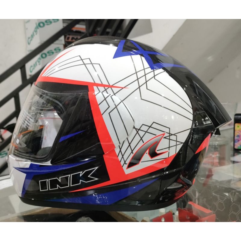Helm INK CL Max #3 White/red/blue (ongkir termurah 2 kg)-1