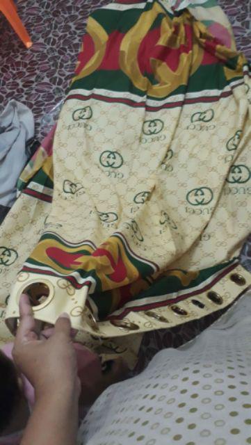 Gorden Tirai Homemade Smokring Motif Hijau