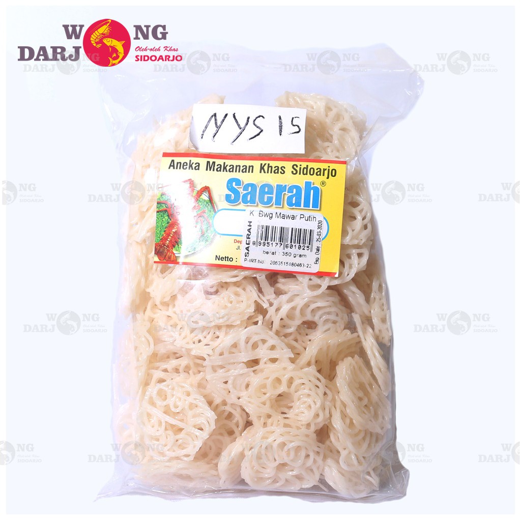 

Kerupuk Bawang Mawar Putih Saerah 350gr