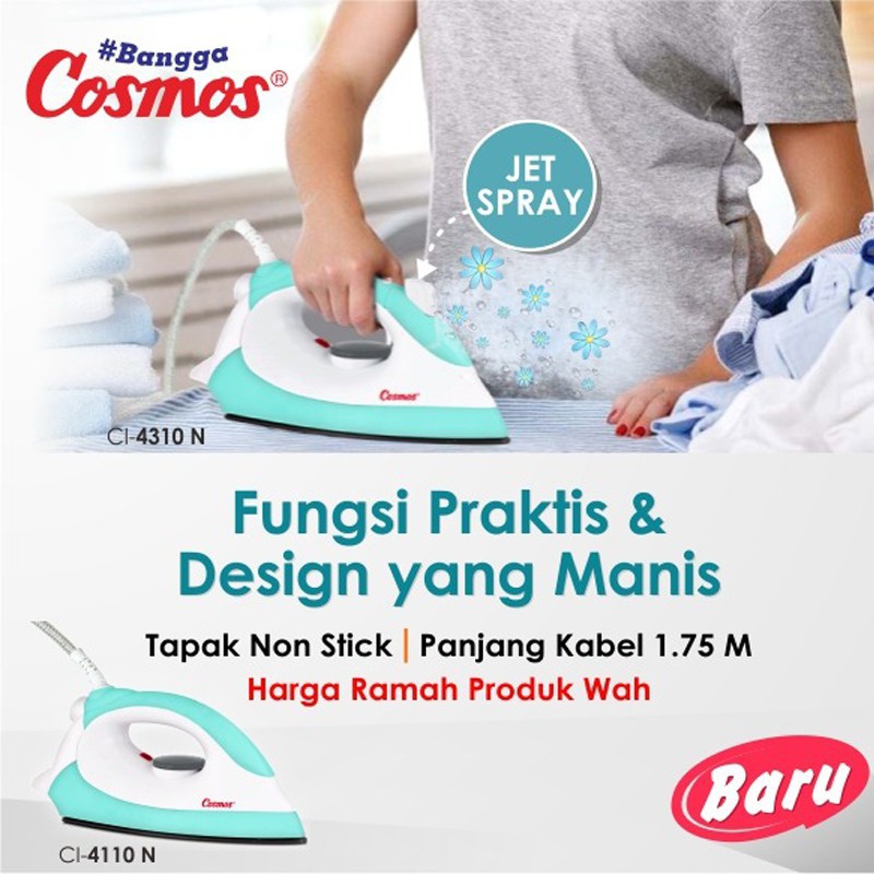 COSMOS Setrika Baju Electric Iron Non Stick Soleplate  / Setrika baju Spray CI 4310 N - Garansi Resmi 1 tahun