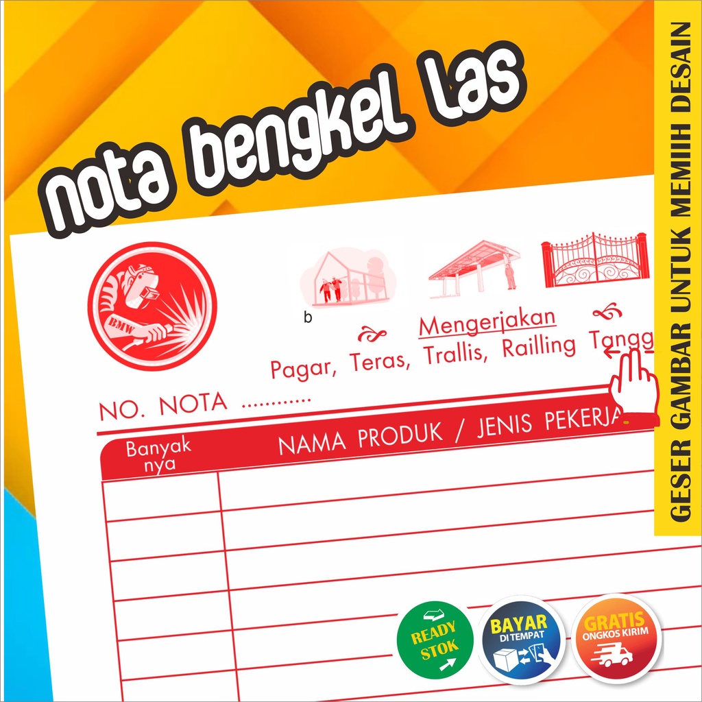 

Nota Kontan Bengke Las isi 50 2 Rangkap - siap kirim