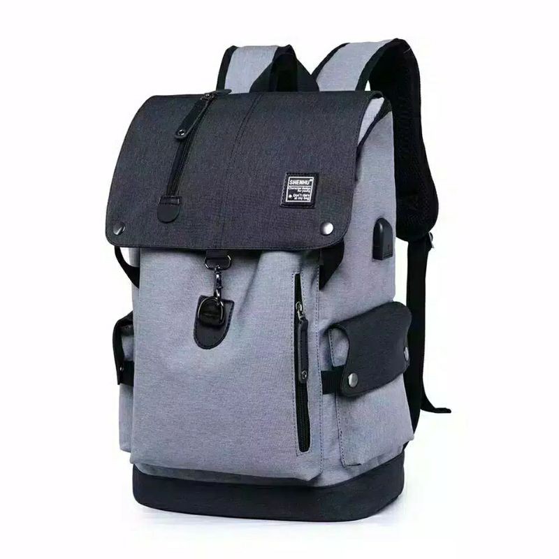 TAS RANSEL ANAK LAKI-LAKI SEKOLAH SD/SMP/SMA KAPASITAS BESAR TAS LAPTOP BISA COD-Abu