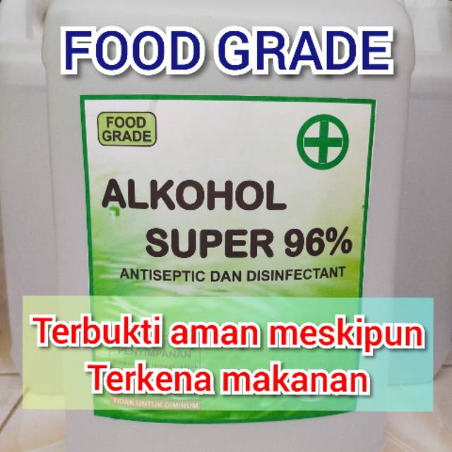 ALKOHOL 96% FOOD GRADE (5LITER) PELARUT BIBIT PARFUM TERBAIK &amp; ANTISEPTIK (KWALITAS SUPER)