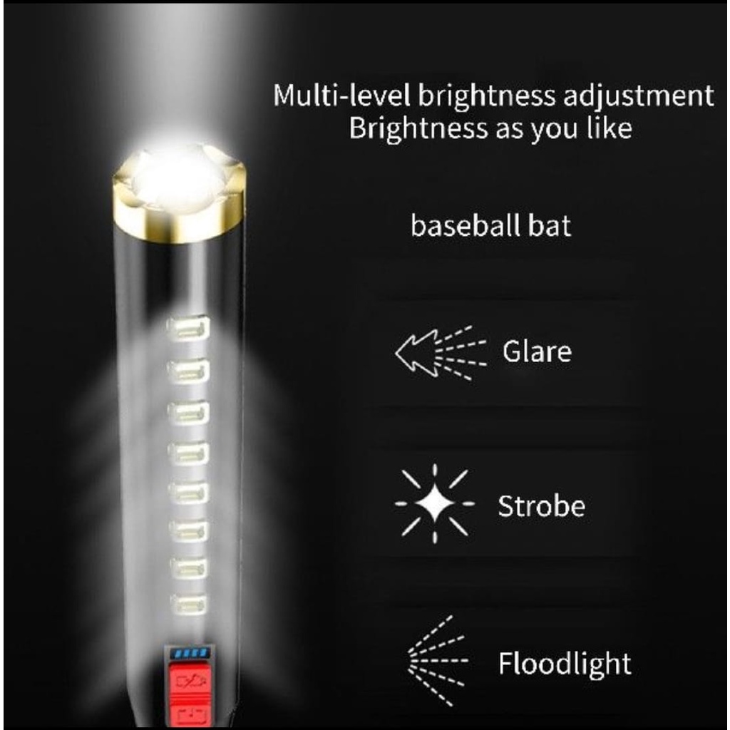 Lampu Senter BASEBALL Jarak Jauh Super Terang / Senter Camping Dan Hiking Waterproof/  Senter Jarak Jauh