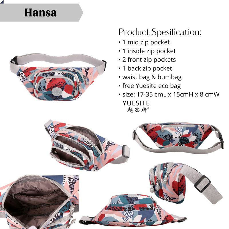 Tas pinggang wanita yuesite hansa original waistbag cyutebags