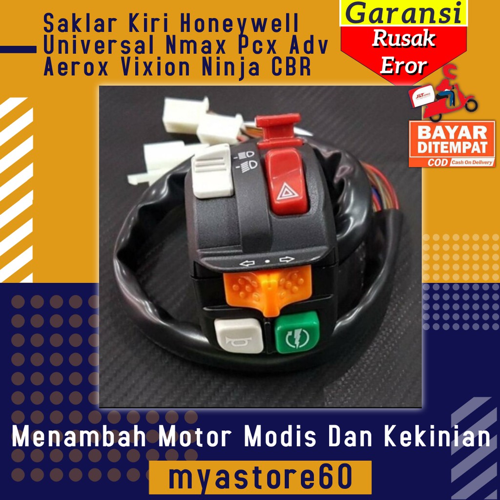 Saklar Sakelar Kiri Honeywell Aksesoris Variasi Motor Universal Nmax Pcx Adv Aerox Vixion Ninja CBR