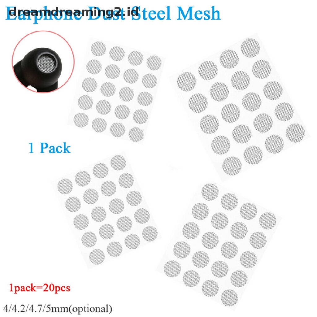 (LIKE) 20pcs Jaring Mesh Baja Anti Debu 4mm 4.2mm 4.7mm 5mm Untuk Aksesoris Earphone DIY