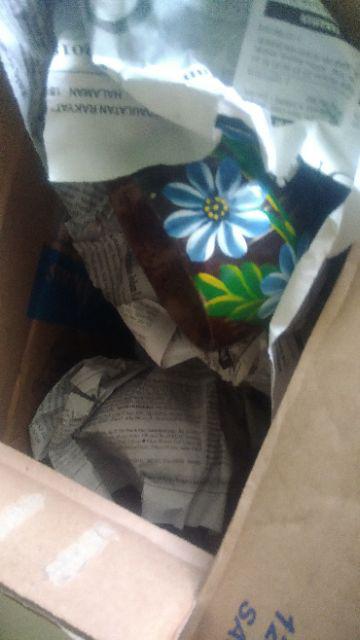 [6pcs] Gelas Cangkir Batok Kelapa - Lukis Bunga