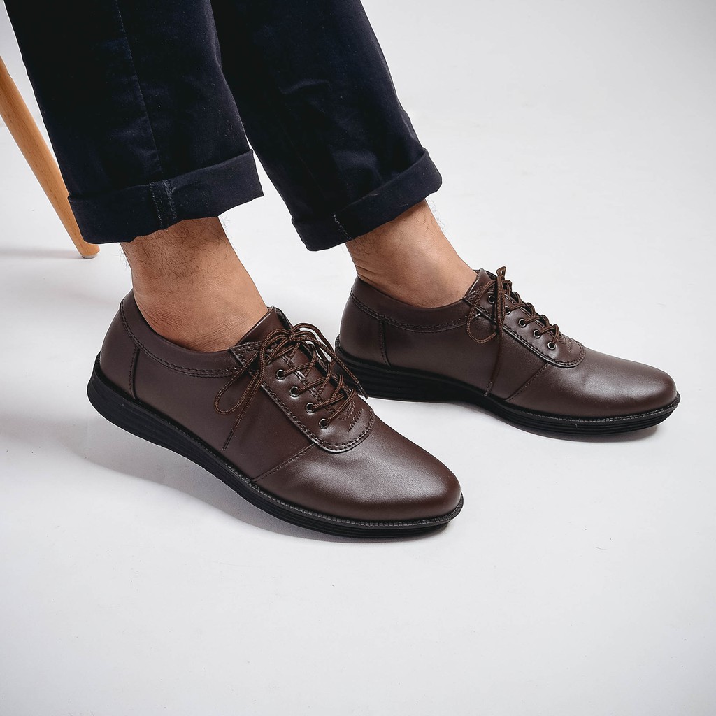 Carlton Brown | Sepatu Pria Coklat Casual Pantofel Formal Kerja Fantopel Pantopel Laki | FORIND JACK