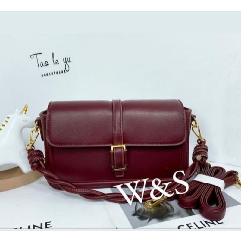 Tas fashion import taoleyu cap ikan maroon