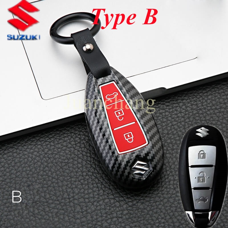 Case Remote Kunci Mobil Bahan Carbon fiber Untuk Suzuki Vitara Swift Ciaz Ertiga Celerio Ignis Kizashi SX4 Baleno Erga 2019