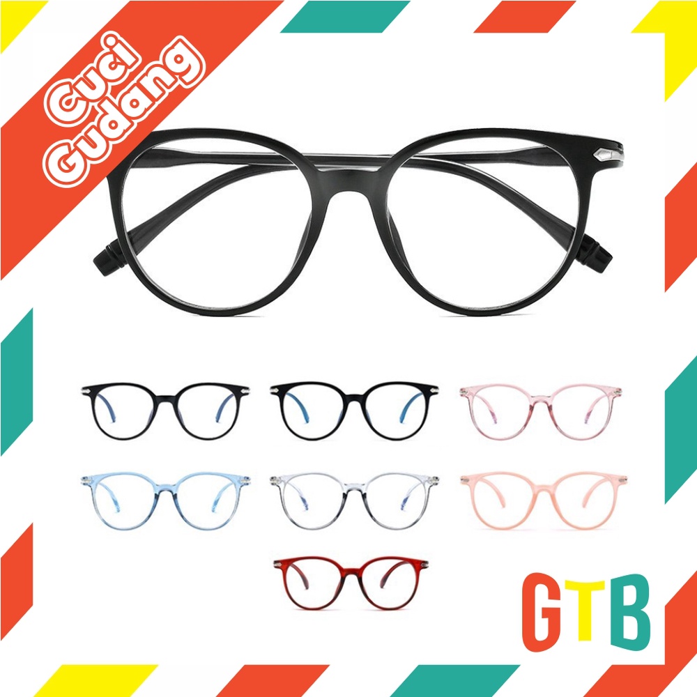 ❤️GTB❤️ R087 Kacamata Wanita Pria Frame Sunglasses Anti Radiasi Lensa Transparan Import Murah K200