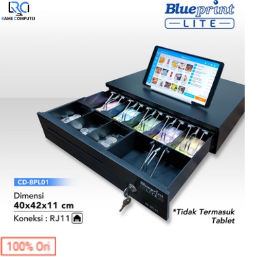 Cash Drawer Laci Kasir Laci Uang BLUEPRINT CD-BPL01 40x42x11 Cm