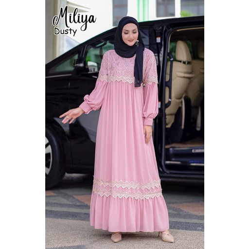 Miliya Gamis Pesta Brukat Cerutty Babydoll gaun pesta muslimah wisuda walimatul