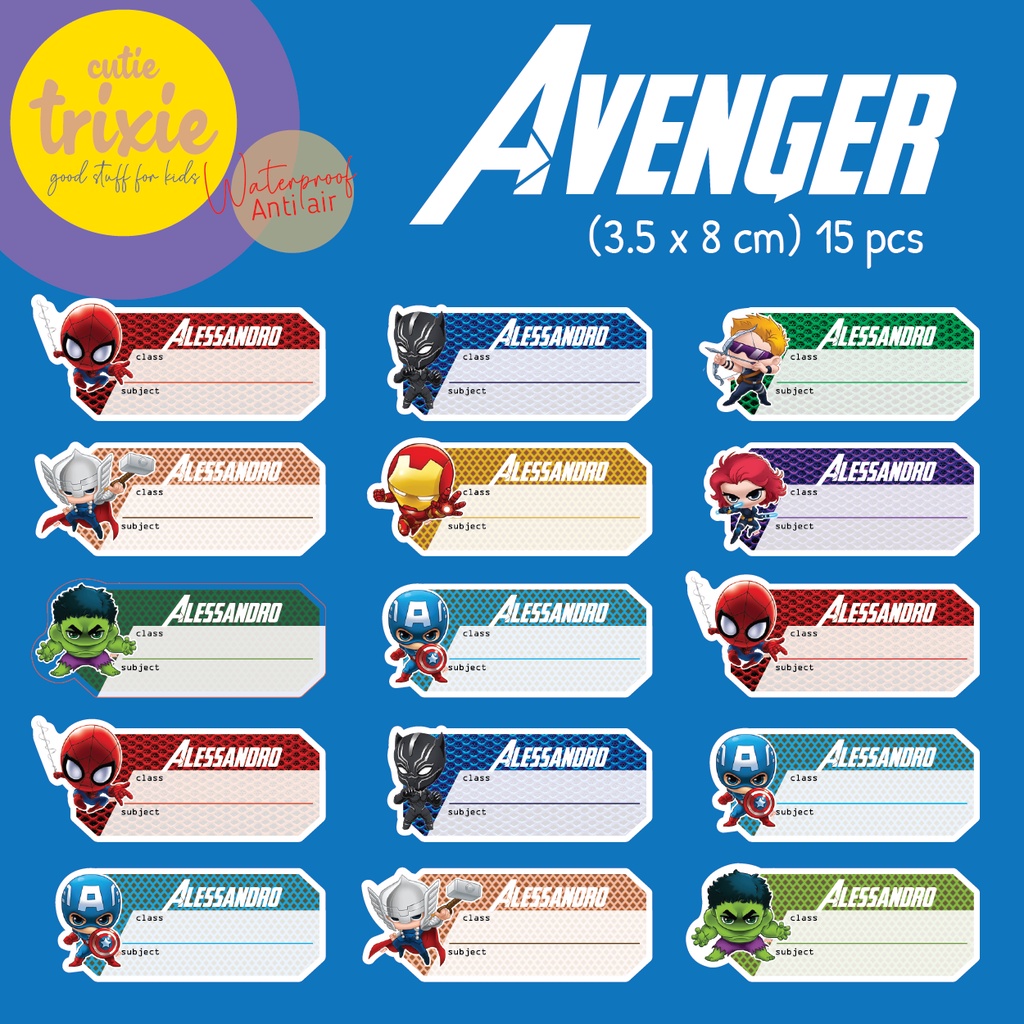 

STICKER LABEL BUKU MATA PELAJARAN / MAPEL ANAK AVENGER