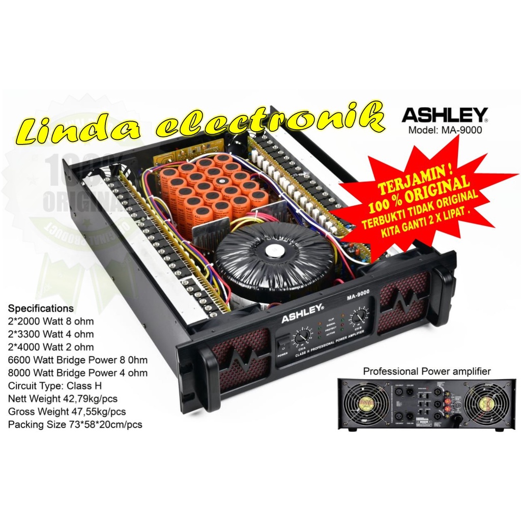Power Ashley MA 9000 Amplifier Ashley MA9000 Original