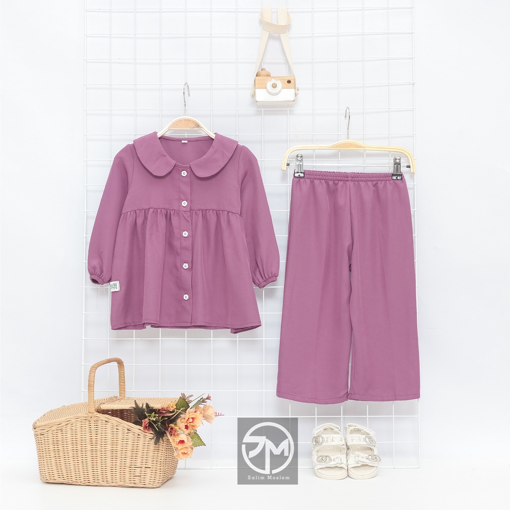 Salim Moslem - Oneset Anak | One Set Anak Perempuan | Setcel Anak Perempuan | Tunik anak perempuan kain shakila 1-12 th POLOS