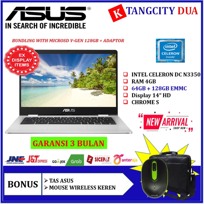 Laptop ASUS CHROMEBOOK C423NA Celeron N3350 4GB 64GB 128GB EMMC SILVER CHROME ORIGINAL-7