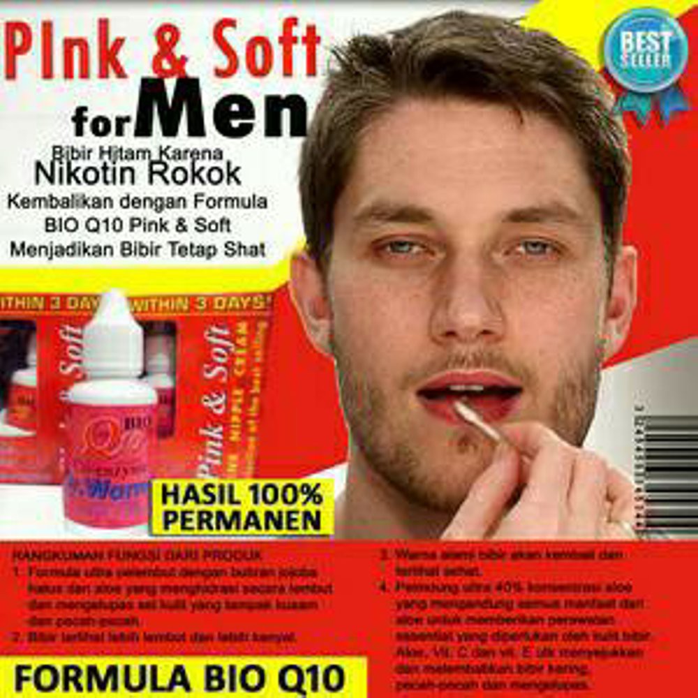 Murah PINK SOFT PEMERAH BIBIR OLES PERMANEN CEPAT AMAN AMPUH