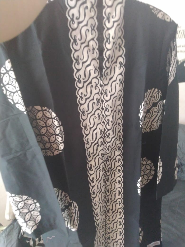 Shanaya Batik Tunik Cap Selamapad Lapis Tricot Zipper Depan