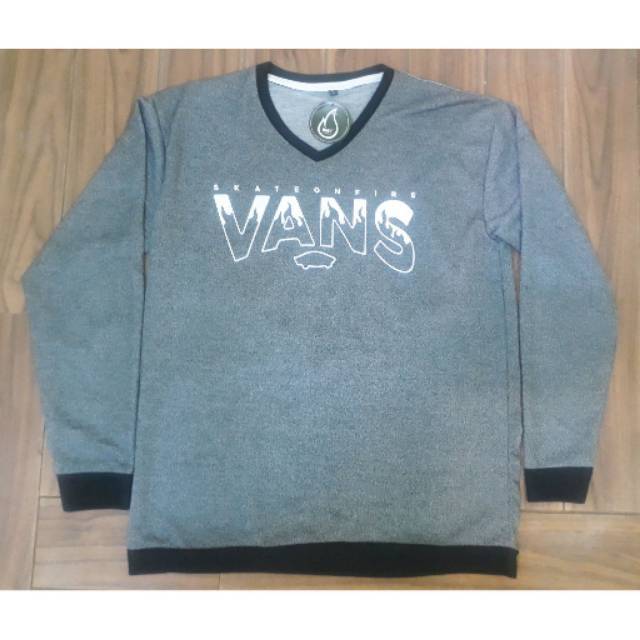 KAOS/T-SHIRT PRIA // VANS (GRAY) // LENGAN PANJANG // SIZE L