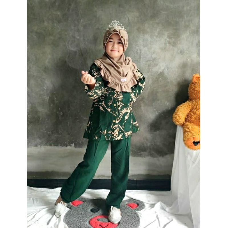 SETELAN RAYON ANAK  MOTIF ABSTRAK KOMBI/SETELAN USIA 4 sampai 11TH / SETELAN ANAK PEREMPUAN.-2
