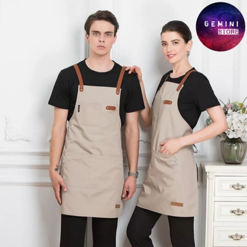 Celemek Masak Apron Barista Clemek Barbershop Aprron Dapur Celemek Bartender Apron Chef Koki