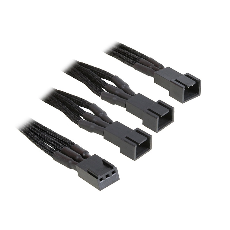 Bitfenix Alchemy 3 Pin To 3x3 Pin PWM Fan Adapter Black - sleeved cable