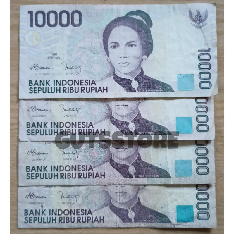 Jual Uang Kuno 10000 Rupiah Tjut Nyak Dien 1998 Bekas Pakai Indonesia