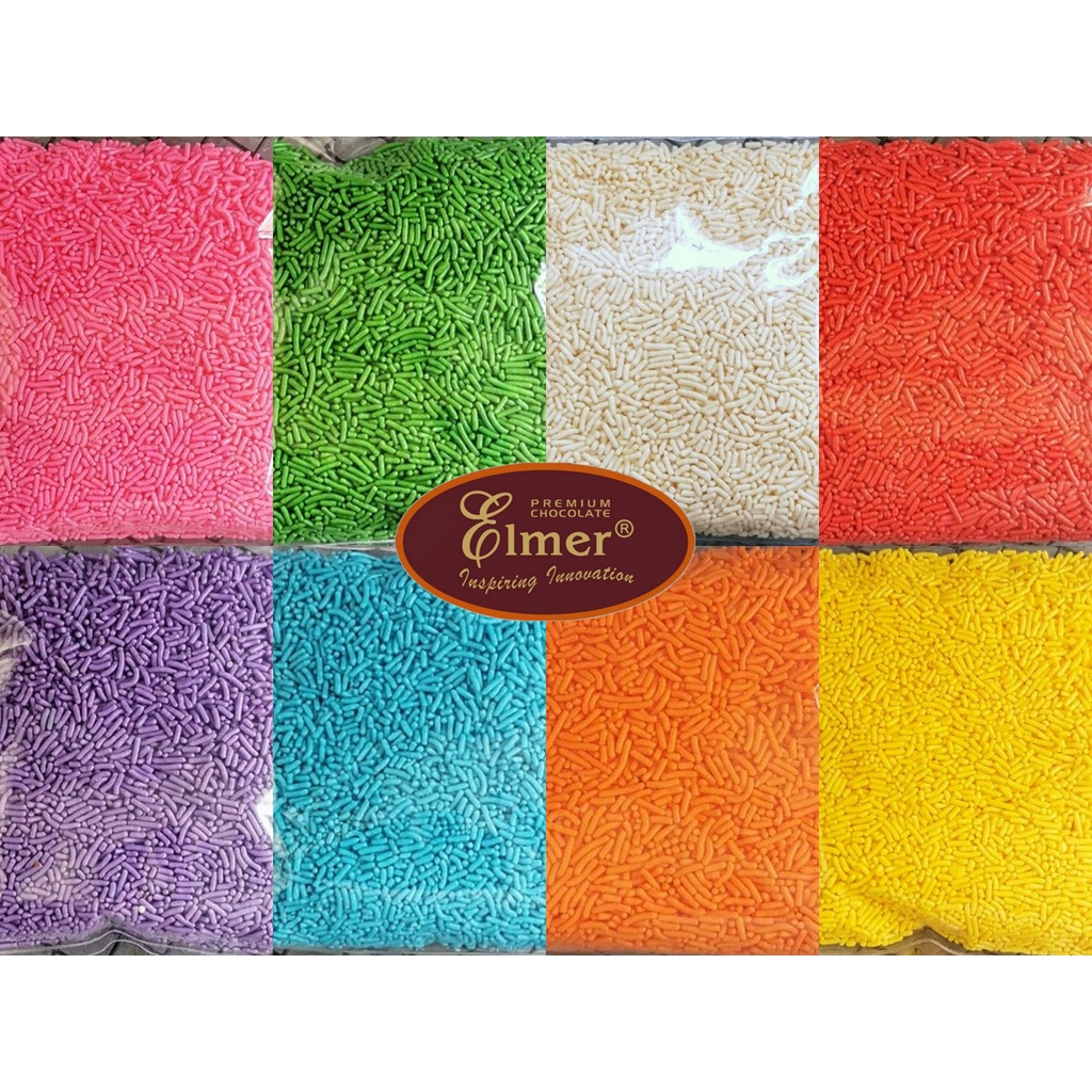 

Elmer Meises Warna Tunggal 250gr – Meses Coklat Butir Aneka Warna Warni 250 gr