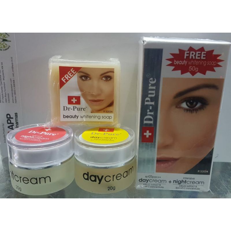 Dr-pure paket (day cream+night cream+sabun)