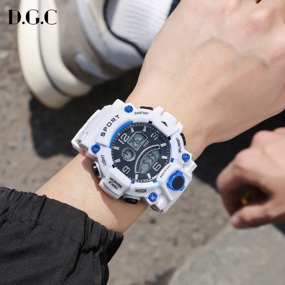 COD FASHION WATCH RUBBER JAM TANGAN PRIA SPORT IMPORT DUAL-TIME COOL DIGITAL MURAH JAM DIGITAL D.G.C M156