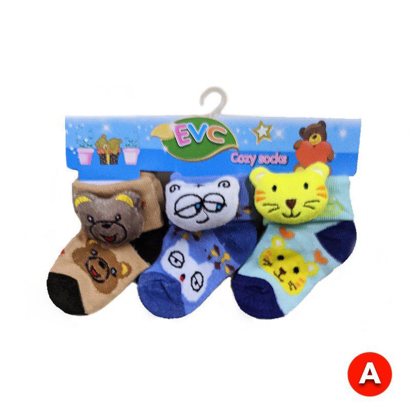 (PAKET HEMAT 3 PASANG) KAOS KAKI BAYI MOTIF BONEKA LUCU/KAOS KAKI BAYI 3D BONEKA LAKI LAKI&amp;PEREMPUAN