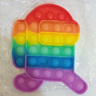 LYSASHOP -  Pop It BESAR AMONG US DINO UNICORN SEGIEMPAT JUMBO RAINBOW PUZZLE MAINAN EDUKASI ANAK-Among Us V2 Tipis