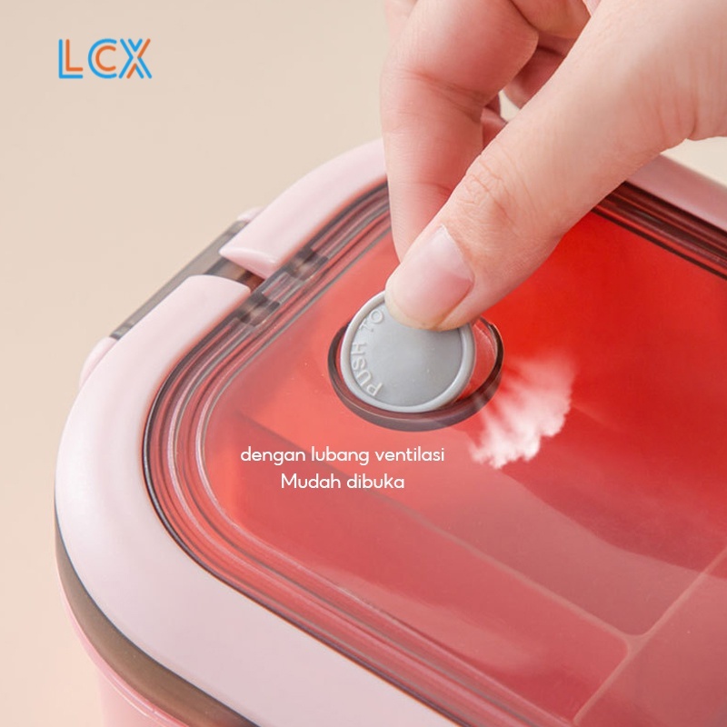 LCX Kotak Makan Bento Microwaveable Lunch Box Food Grade Material Microwavable Anti Tumpah VS-205