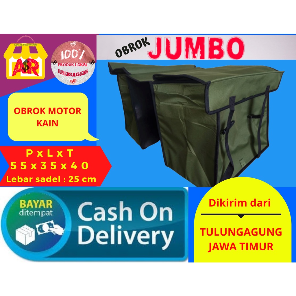 AR Tombong motor kain terpal JUMBO Bronjong Krombong Keranjang Angkut Barang Tas Belanja