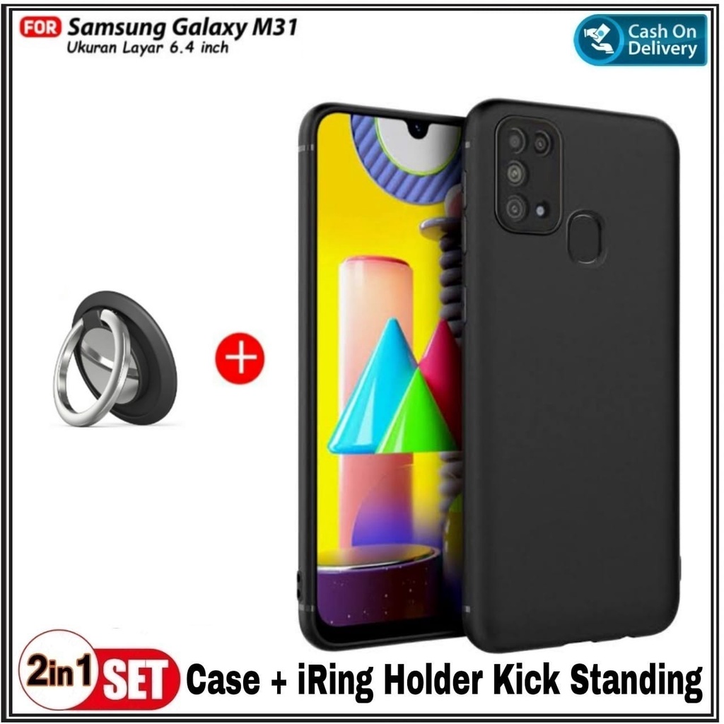 Case Samsung M21 , M31 , M30S SoftCase Premium Dove Matte Protection Back Kamera Casing Slim HP Cover + Ring DI ROMAN ACC